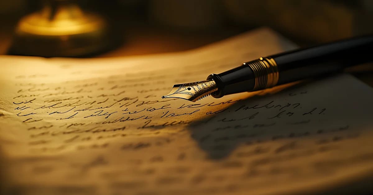 Caneta tinteiro antiga assinando documento — escritura de doação com reserva de usufruto