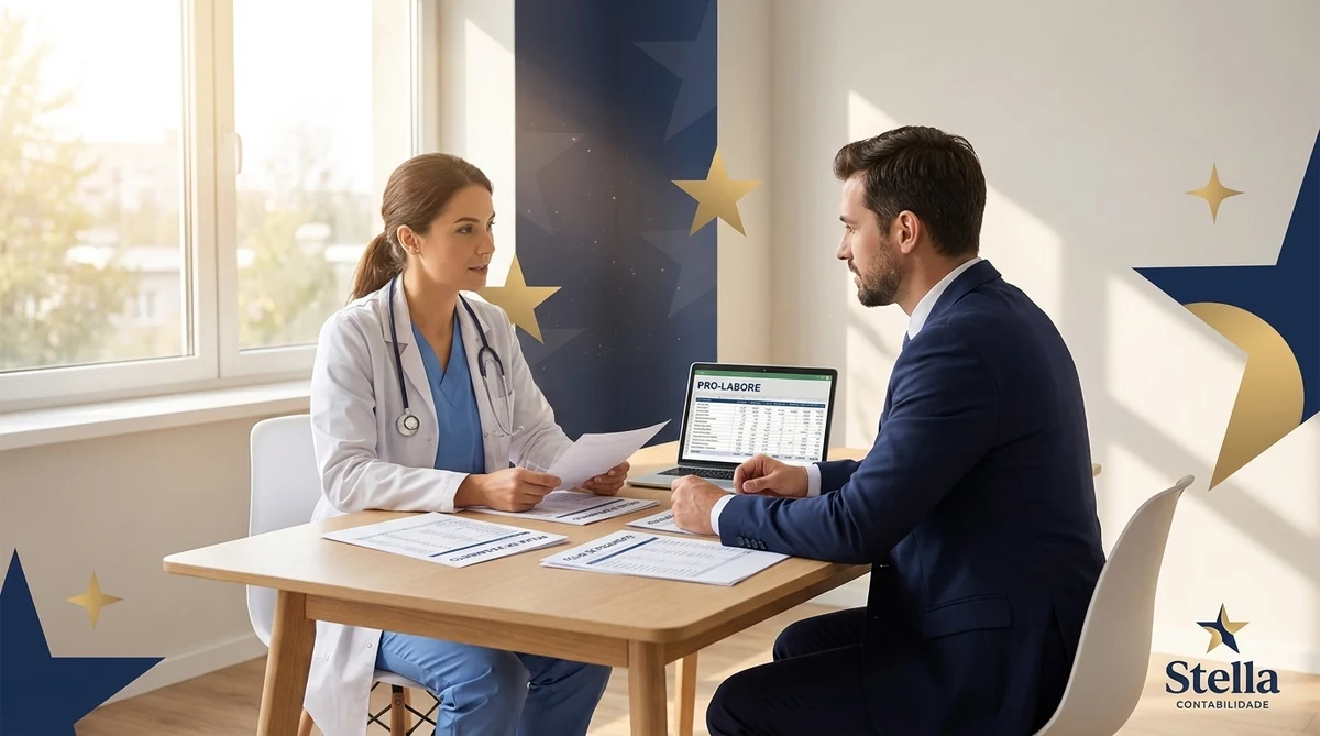 Banner Stella — Simulação personalizada de pró-labore para Fator R via WhatsApp